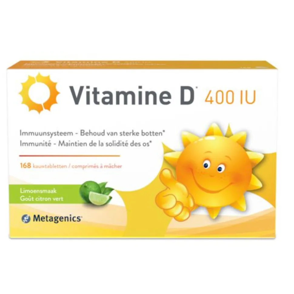 Metagenics Vitamine D 400Iu Limoensmaak 168 kauwtabletten