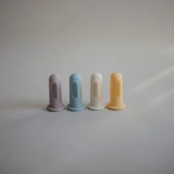 Mushie Baby Tandenborstel Shifting sand Cambridge blue 2 stuks