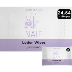 Naif Baby & Kids Lotion Billendoekjes Plasticvrij 24x54 = 1296 stuks