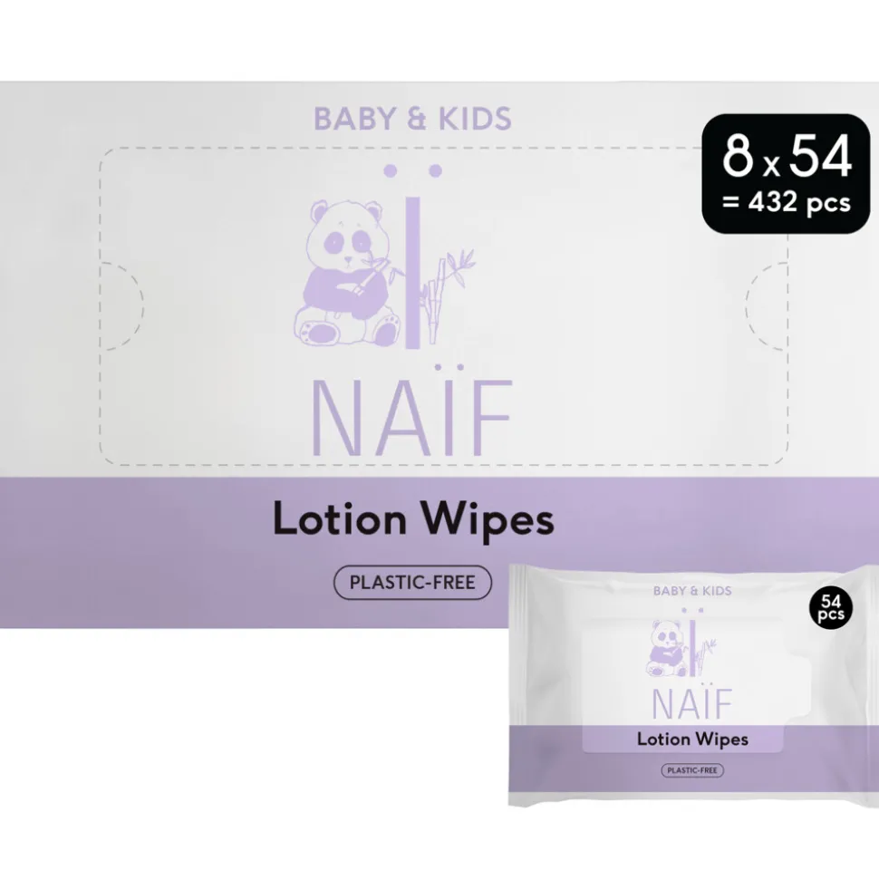 Naif Baby & Kids Lotion Billendoekjes Plasticvrij 8x54 = 432 stuks