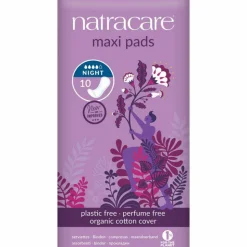 Natracare Maandverband Maxi Pads Nacht 10 stuks