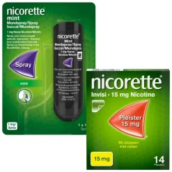 Nicorette patches 15mg + Nicorette Spray mint 1mg Pakket