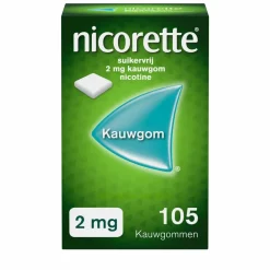 Nicorette Suikervrij Kauwgom 2 mg Classic 105 stuks