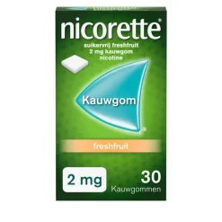Nicorette Suikervrij Kauwgom 2 mg Fresh Fruit 30 stuks