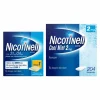 Nicotinell Combinatie therapie: Pleister 21 mg 14 st + Kauwgom Cool Mint 2 mg 204 st Pakket