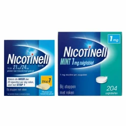 Nicotinell Combinatie therapie: Pleister 21 mg 14 st + Zuigtablet Mint 1 mg 204 st Pakket