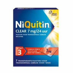 Niquitin Clear Nicotinepleisters 7 mg Stap 3 7 stuks