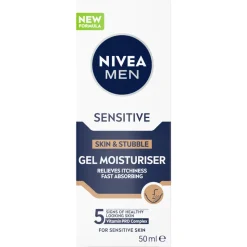 NIVEA Men Sensitive Skin & Stubble Moisturizer Gezichtsgel 50 ml