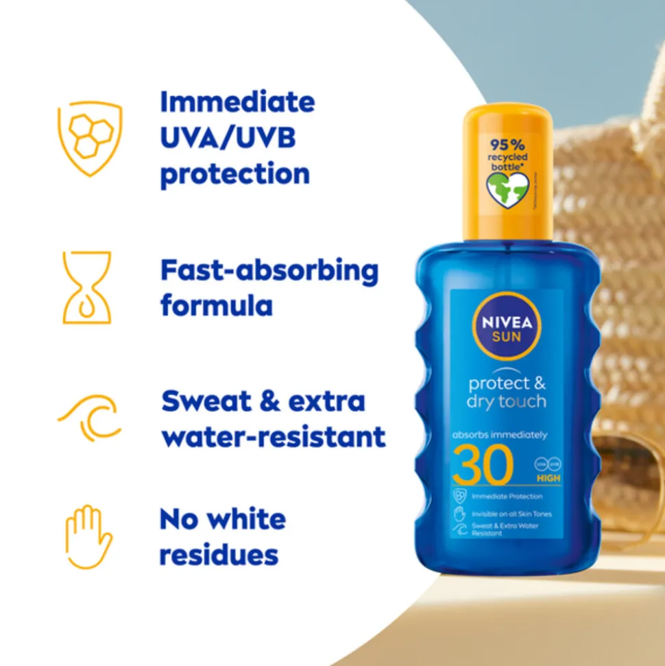 NIVEA Sun Protect en Dry Touch Verfrissende Vernevelende Spray SPF 30 200 ml