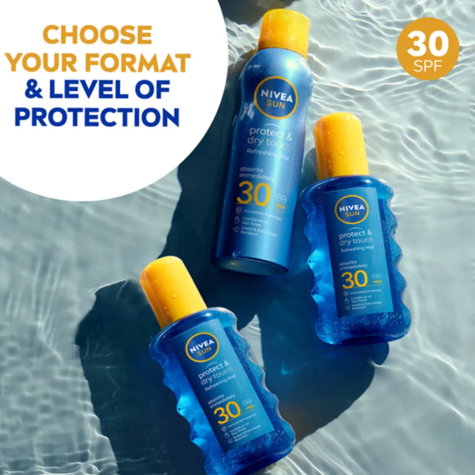 NIVEA Sun Protect en Dry Touch Verfrissende Vernevelende Spray SPF 30 200 ml