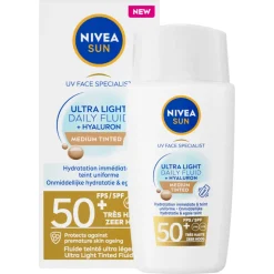 NIVEA Sun UV Face Specialist Ultra Light Daily Fluid Medium Tinted SPF 50+ 40 ml