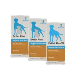 No Worm Exitel Plus Ontworming Tabletten Hond 35 - 50 kg 2 tabletten