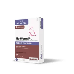 No Worm Pro Ontworming Tabletten Kat 0,5 tot 2 kg 2 tabletten