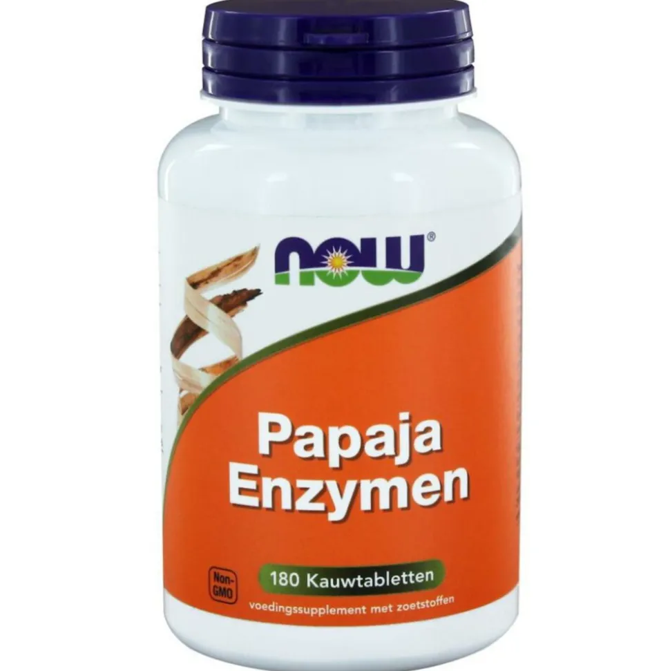 NOW Papaya Enzymen 180 kauwtabletten