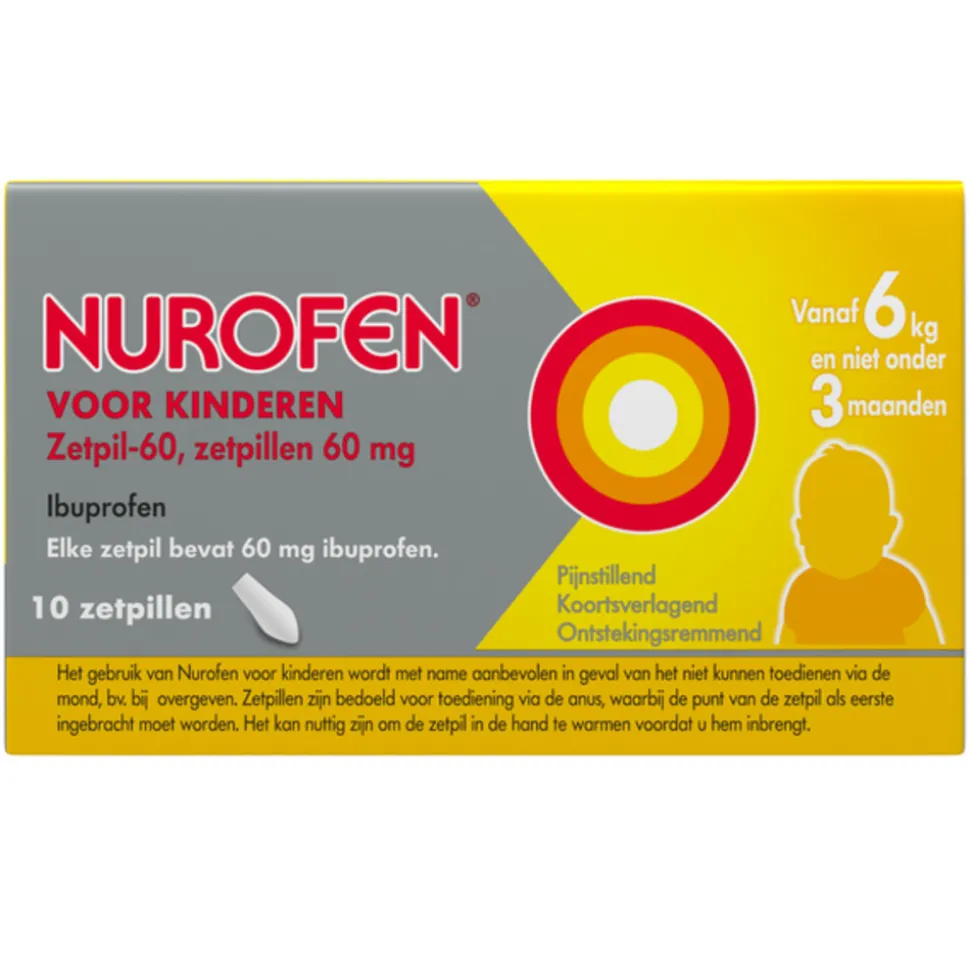 Nurofen Zetpil voor Kinderen 60 mg 10 stuks
