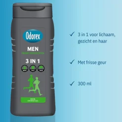 Odorex Douchegel For Men 3-in-1 Fresh Protection 300 ml