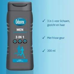 Odorex Douchegel For Men 3-in-1 Clean Protection 300 ml