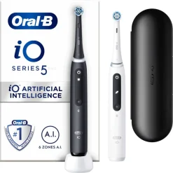 Oral-B Elektrische Tandenborstel iO 5 Duo Zwart & Wit 2 stuks