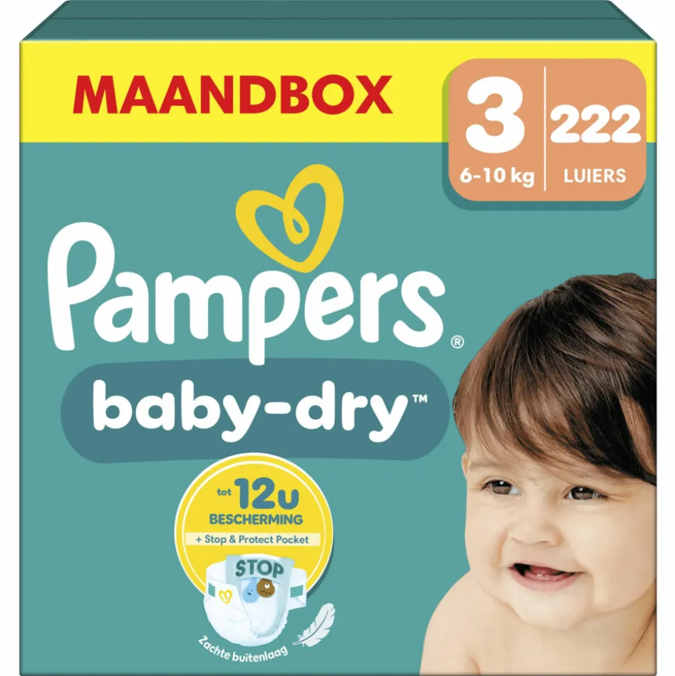 Pampers Baby Dry Luiers Maat 3 (6-10 kg) 222 stuks