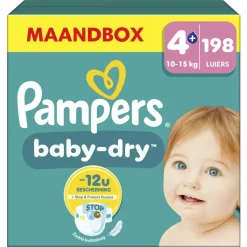 Pampers Baby Dry Luiers Maat 4+ (10-15 kg) 198 stuks