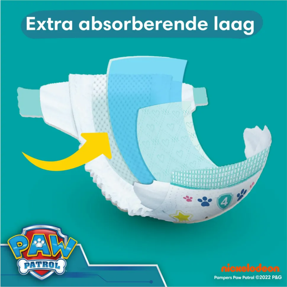 Pampers Baby Dry Luiers Paw Patrol Maat 4 (9-14 kg) 222 stuks