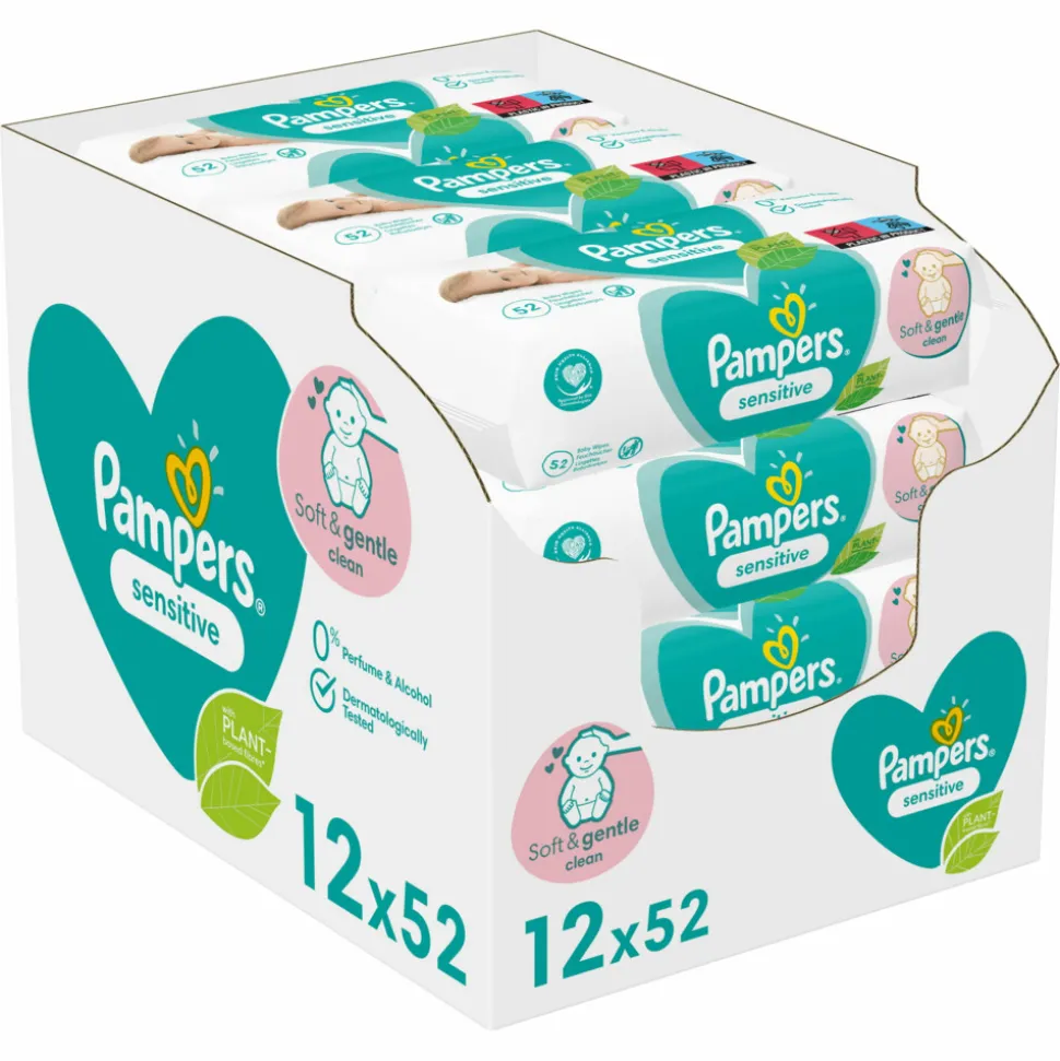 Pampers Billendoekjes Sensitive 12x52=624 stuks