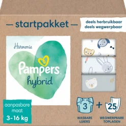 Pampers Harmonie Hybrid Starterspakket met 3 Wasbare Luiers en 25 Toplagen 1 set
