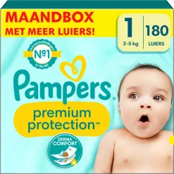 Pampers Premium Protection Luiers Maat 1 en Harmonie Aqua Billendoekjes 720 stuks Pakket