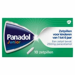 Panadol Junior Zetpillen 250 mg 1 jaar - 6 jaar 10 stuks