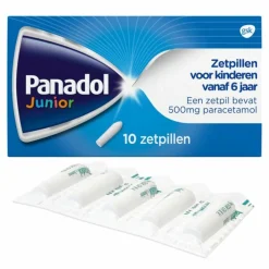 Panadol Junior Zetpillen 500 mg 6 jaar - 12 jaar 10 stuks