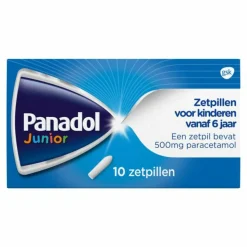 Panadol Junior Zetpillen 500 mg 6 jaar - 12 jaar 10 stuks