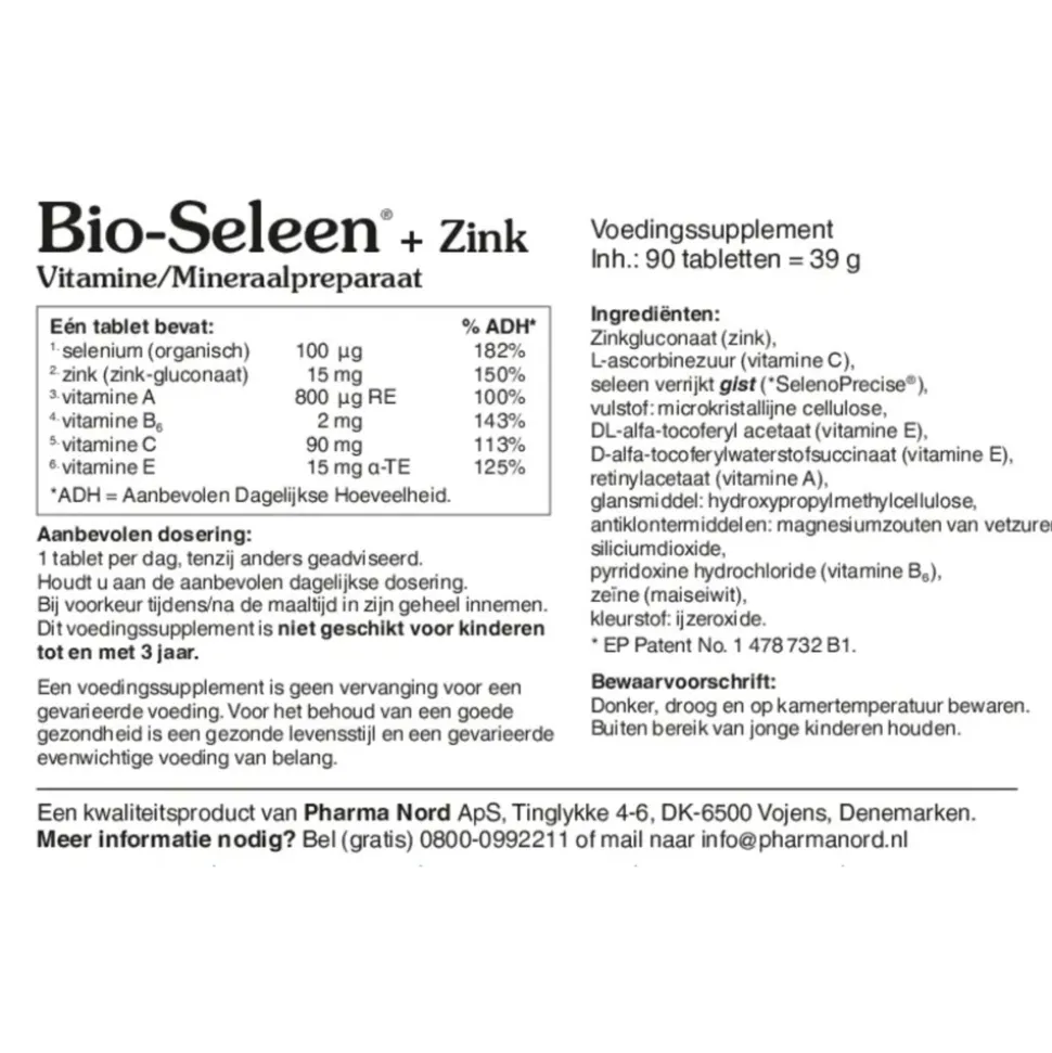 Pharma Nord Bio Seleen & Zink 90 tabletten