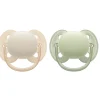 Philips Avent Fopspeen Ultra Soft 0-6 mnd Beige Lichtgroen 2 stuks