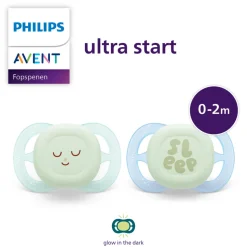 Philips Avent Fopspeen Ultra Air Nighttime 0-2 mnd Glow in the Dark 2 stuks