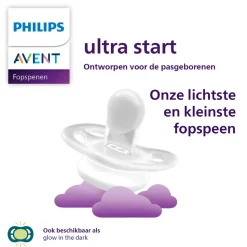 Philips Avent Fopspeen Ultra Air Nighttime 0-2 mnd Glow in the Dark 2 stuks