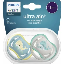 Philips Avent Fopspeen Ultra Air 18+ mnd Walvis 2 stuks