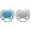 Philips Avent Fopspeen Ultra Soft 6-18 mnd Blauw Grijs 2 stuks