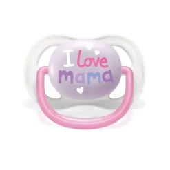 Philips Avent Fopspeen Ultra Air 0-6 mnd I Love Mama Roze 2 stuks