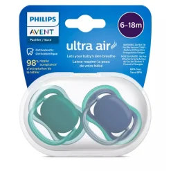 Philips Avent Ultra Air Fopspeen 6-18 mnd Groen Blauw 2 stuks