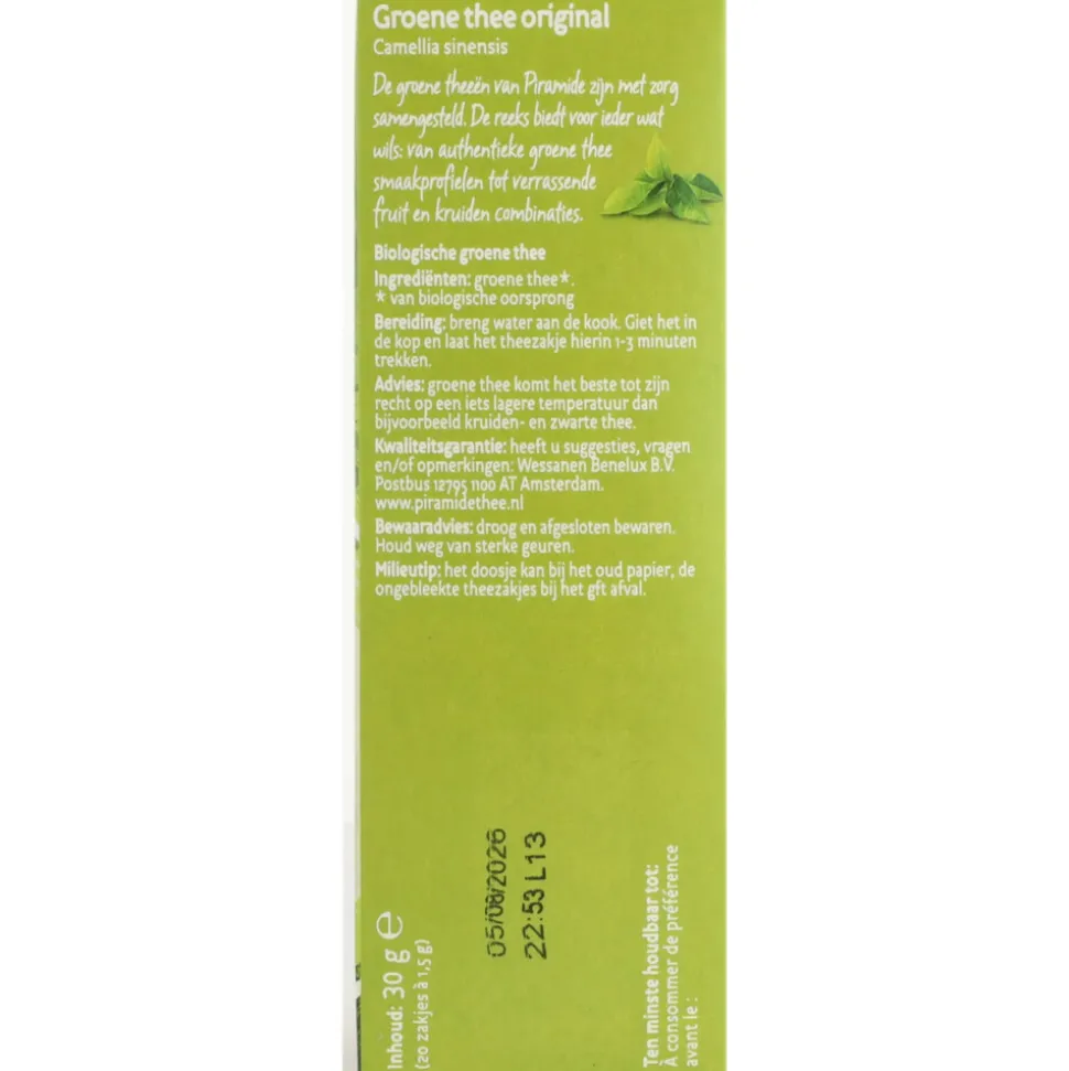 Piramide Groene Thee Original Bio 20 stuks