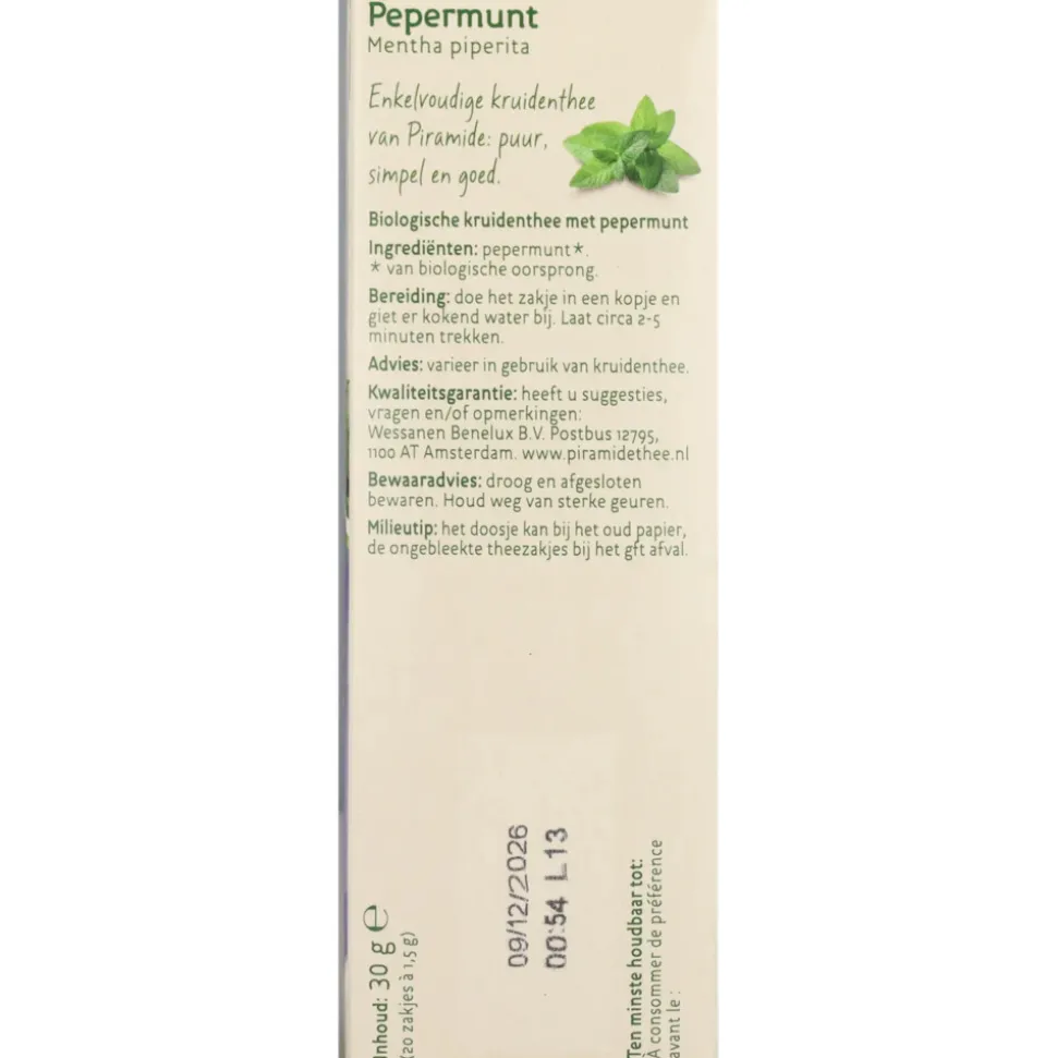 Piramide Kruidenthee Bio Pepermunt 20 stuks