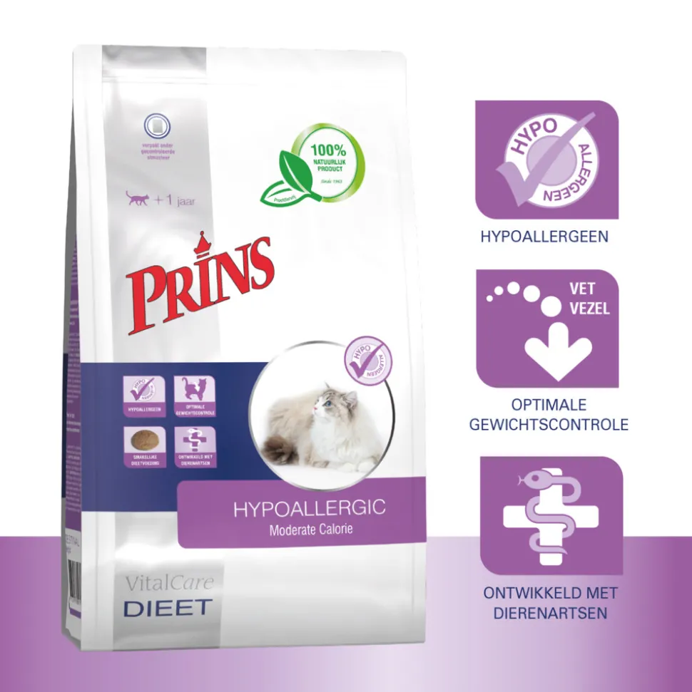 Prins VitalCare Veterinary Diet Hypoallergic Moderate Calorie Kattenvoer 1,5 kg