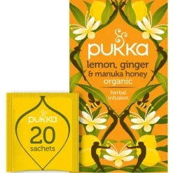 Pukka Thee Lemon, Ginger Momile, Gingera en Manuka Honey 20 stuks