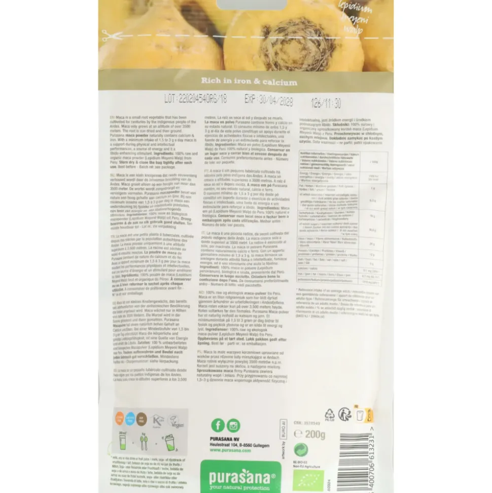 Purasana Maca Poeder Bio 200 gr
