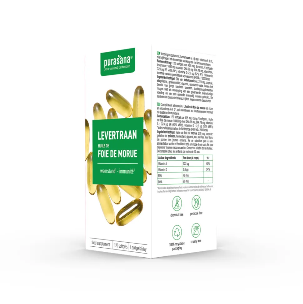 Purasana Single Extracts Oils Levertraan Softgels 120 capsules