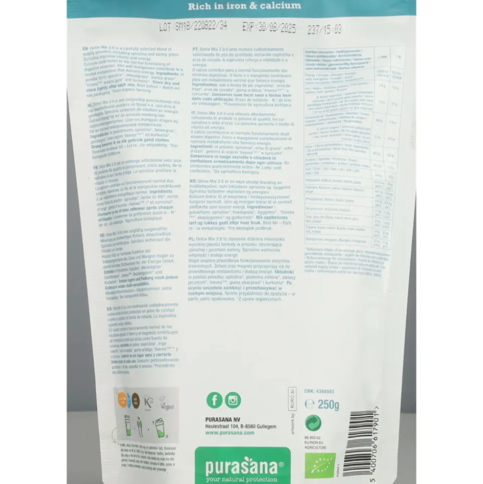 Purasana Total Detox Poeder Mix 2.0 250 gr