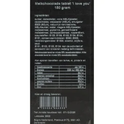 Pure Verwennerij Chocolade Tablet I Love You 150 gr