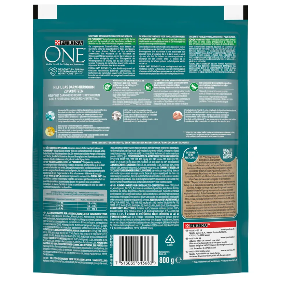 Purina ONE Indoor Kalkoen 800 gr