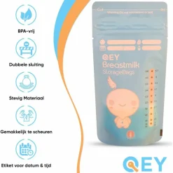 QEY Moedermelk Bewaarzakjes 120 stuks