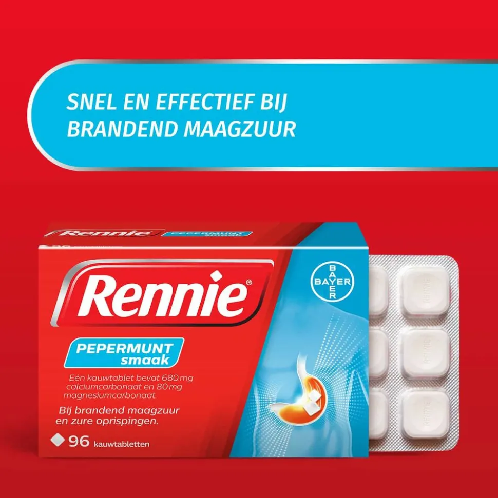 Rennie Pepermunt 96 tabletten